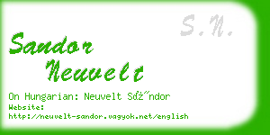 sandor neuvelt business card